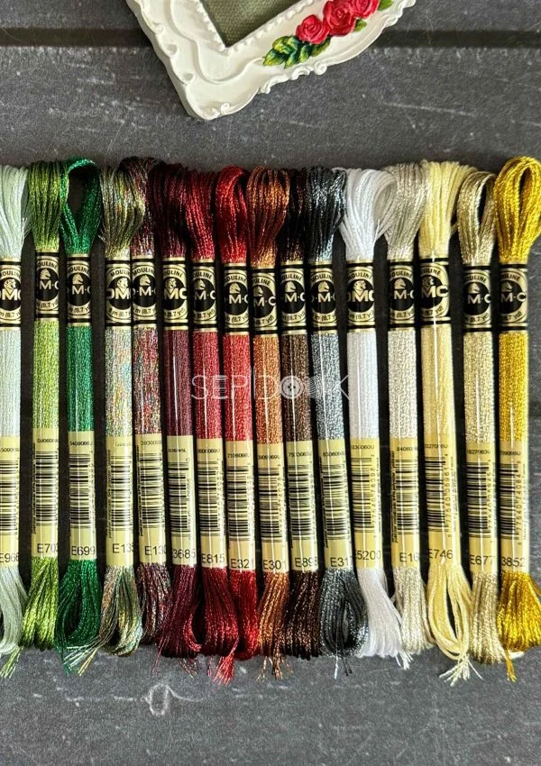 پک 28 عددی نخ متالیک دمسه (شاین دار) - تصویر 2