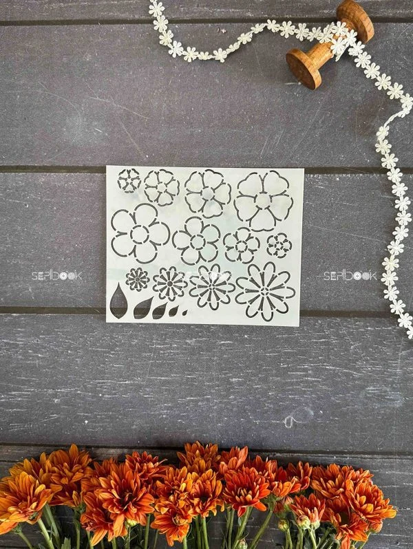 شابلون گل و برگ (کد 09)