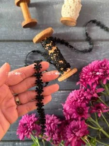 نوار شکوفه ابریشمی مشکی